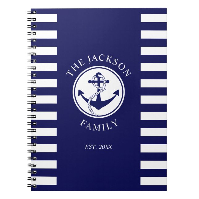Cuaderno Nombre de familia Anclaje naumático Patrón de fran (Frente)