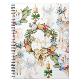 Cuaderno Nombre de familia de Navidades de acuarela