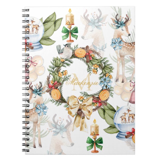 Cuaderno Nombre de familia de Navidades de acuarela (Frente)