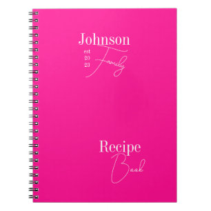Cuaderno Nombre de familia personalizado moderno Receta ros