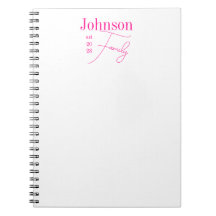 Nombre de Familia Personalizado Rosa Caliente y Bl