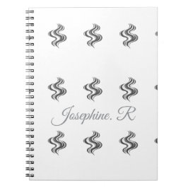 Cuaderno Nombre de familia personalizado simple negro y bla
