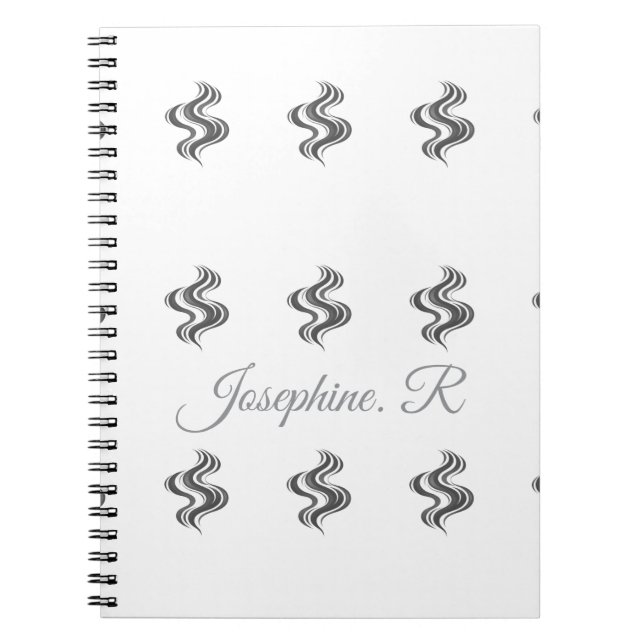 Cuaderno Nombre de familia personalizado simple negro y bla (Frente)