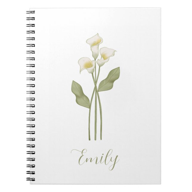 Cuaderno Nombre de flor silvestre personalizado (Frente)