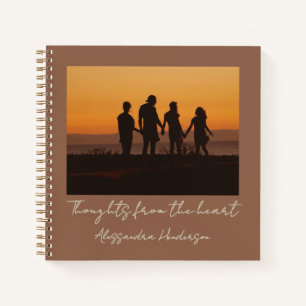 Cuaderno Nombre de foto personalizado Boho Terracotta Thoug