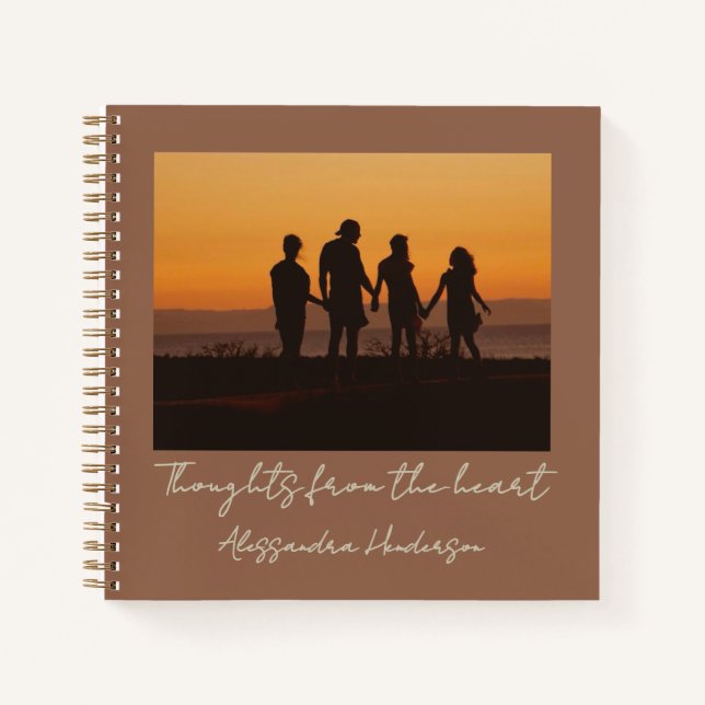 Cuaderno Nombre de foto personalizado Boho Terracotta Thoug (Anverso)