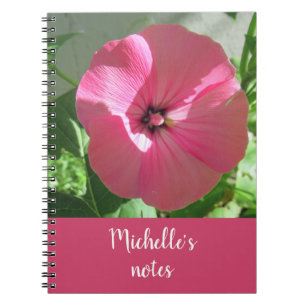 Cuaderno Nombre de fotografía floral rosa