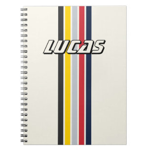 Cuaderno Nombre de franja de carreras de automovilismo clás