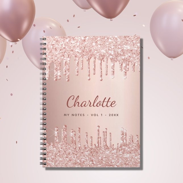 Cuaderno nombre de goteo rosado de oro Rosa (Subido por el creador)