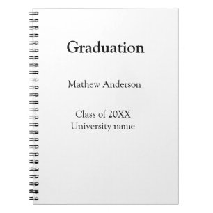 Cuaderno nombre de graduación clase de 20XX nombre de unive