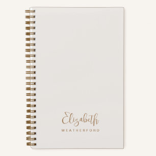 Cuaderno Nombre de guión de caligrafía neutra mínima simple