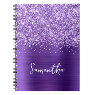 Cuaderno Nombre de guión de color púrpura de Ametist Purpur