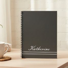 Cuaderno Nombre de guión Gris Carbón Minimalista