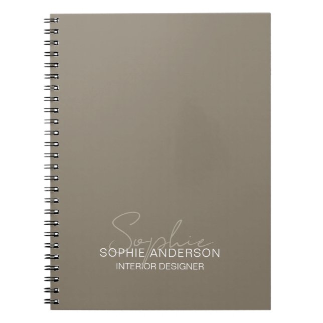 Cuaderno Nombre de guión moderno Diseñador de interiores Ta (Frente)