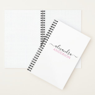 Cuaderno Nombre de guión moderno y elegante