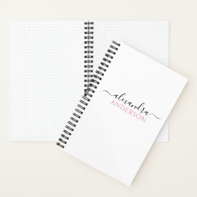 Cuaderno Nombre de guión moderno y elegante (Interior)