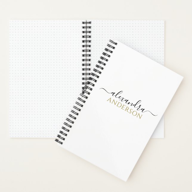Cuaderno Nombre de guión moderno y elegante (Interior)