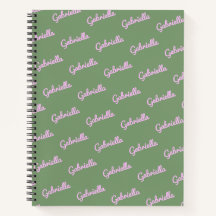 Nombre de guión personalizado rosa y verde no