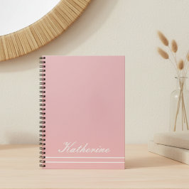 Cuaderno Nombre de guión Rosa Minimalista