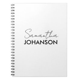 Cuaderno Nombre de guión sofisticado minimalista moderno