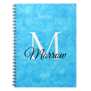 Cuaderno Nombre de la Batik Azul y año monogramado
