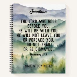 Cuaderno Nombre de la Biblia Cristiana Verse Watercolor