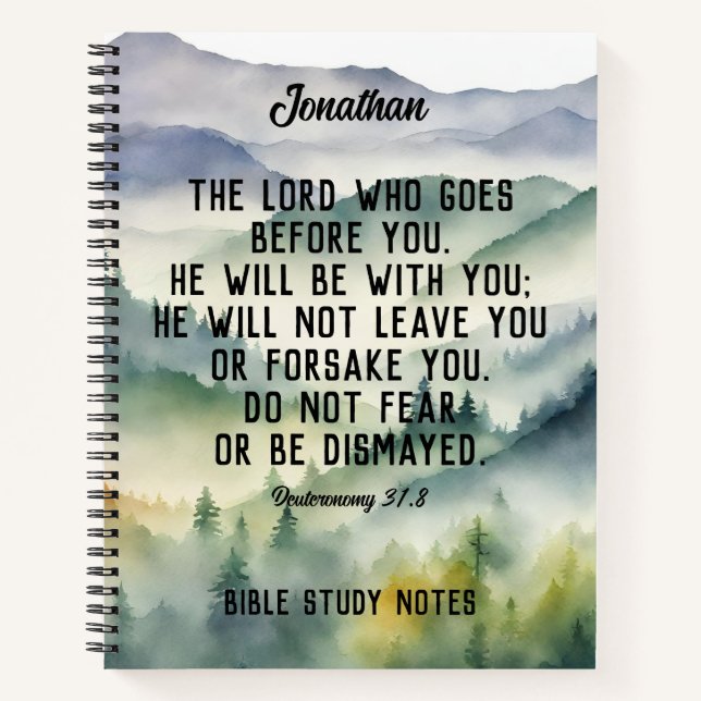 Cuaderno Nombre de la Biblia Cristiana Verse Watercolor (Anverso)