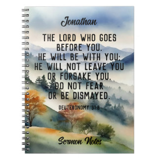 Cuaderno Nombre de la Biblia Cristiana Verse Watercolor