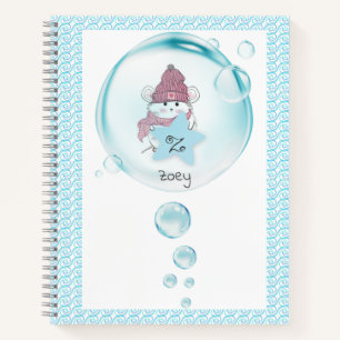 Cuaderno Nombre de la burbuja de jabón de pequeño hámster
