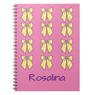 Cuaderno Nombre de la chica del patrón de arcos rosados y a
