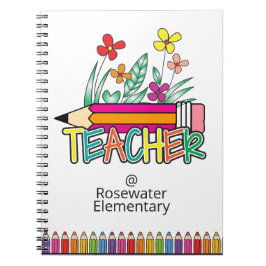 Cuaderno Nombre de la escuela de agradecimiento a los maest