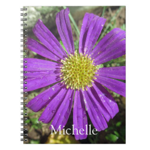 Cuaderno Nombre de la flor púrpura de bonito
