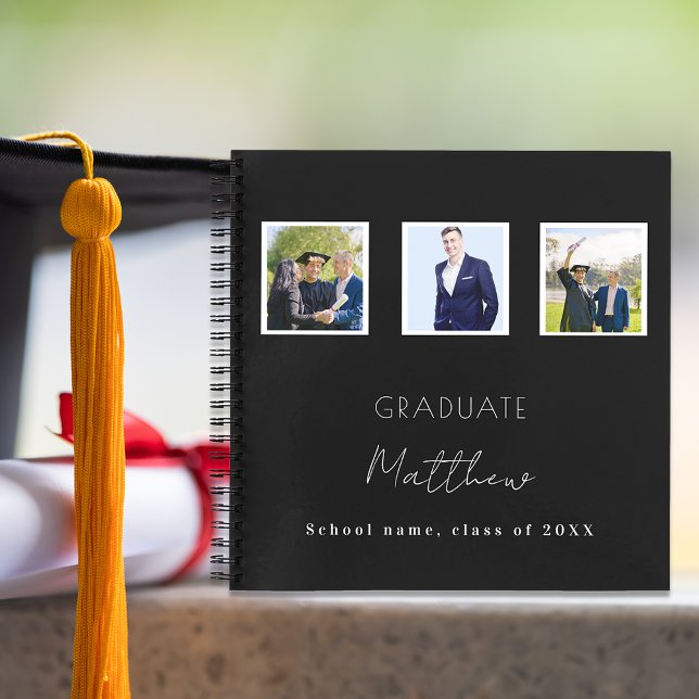 Cuaderno Nombre de la foto en blanco negro de la graduación (Subido por el creador)