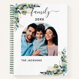 Cuaderno nombre de la foto familiar con eucalipto