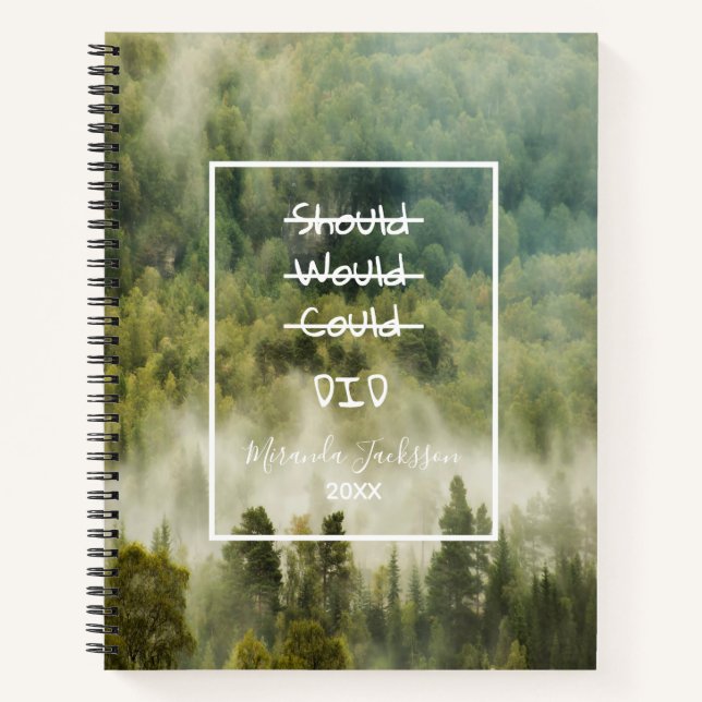 Cuaderno Nombre de la naturaleza motivacional del bosque ll (Anverso)