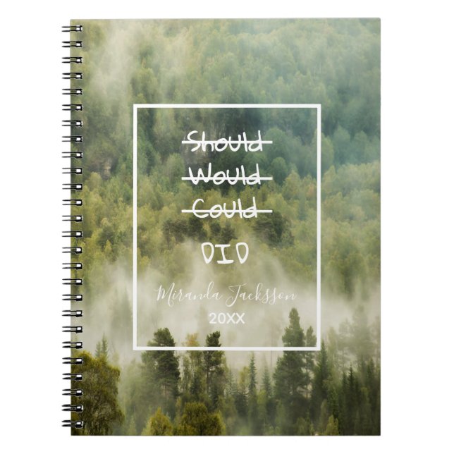 Cuaderno Nombre de la naturaleza motivacional del bosque ll (Frente)