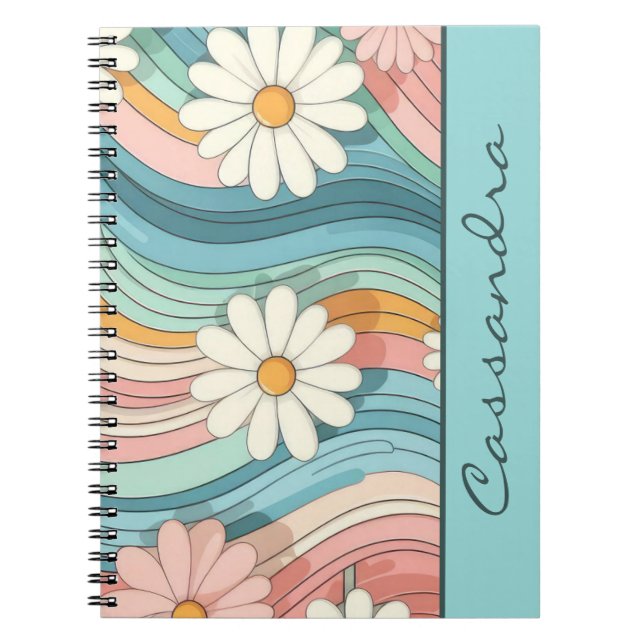Cuaderno Nombre de la potencia de las flores de margarita r (Frente)