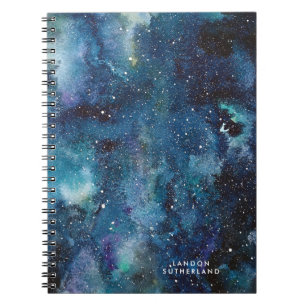 Cuaderno Nombre de las estrellas del espacio de galaxia azu