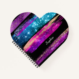 Cuaderno Nombre de las estrellas del pincel de Purpurina az