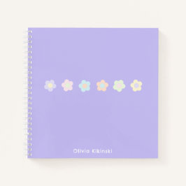 Cuaderno Nombre de las flores de malva púrpura