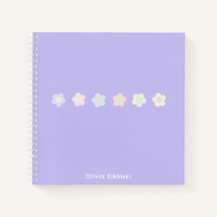 Cuaderno Nombre de las flores de malva púrpura
