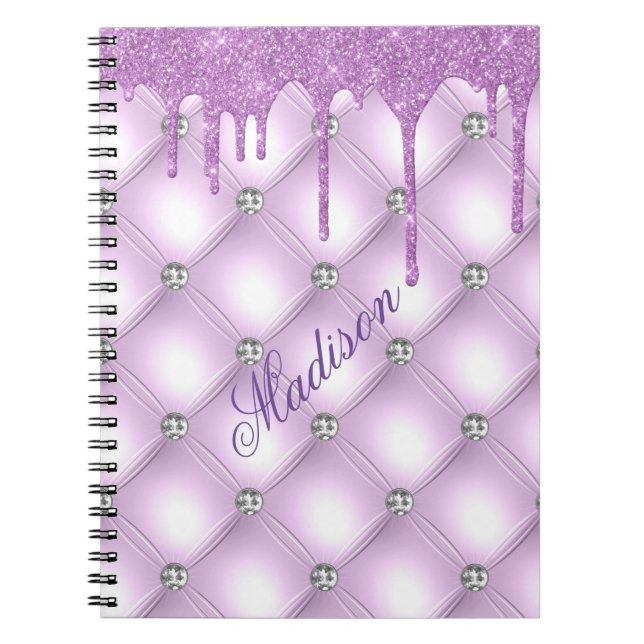 Cuaderno Nombre de las joyas Purpurinas Purple Elegant (Frente)