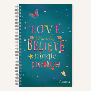 Cuaderno Nombre de las mariposas tipográficas de bonito