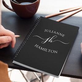 Cuaderno Nombre de letra inicial de monograma elegante