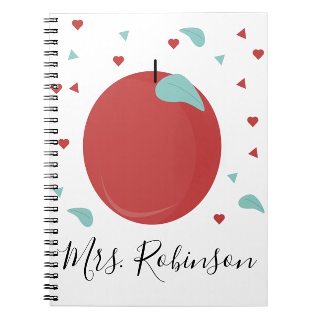Cuaderno Nombre de maestro de confetti de Apple para cortar (Frente)