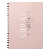 Nombre de moda Monograma Rubor Gris rosa Elegante