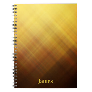 Cuaderno Nombre de monograma amarillo marrón moderno