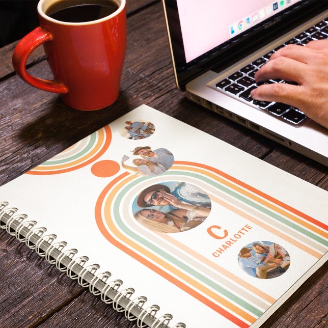 Cuaderno Nombre de Monograma Arco Boho Multi Foto Femenino  (Subido por el creador)