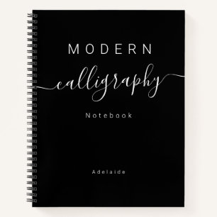 Cuaderno Nombre de monograma de caligrafía moderna elegante