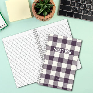 Cuaderno Nombre de monograma de comprobación de búfalo de c